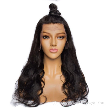 Annione wholesale on time delivery virgin brazilian human hair 13x4 body wave human hair lace front wigs for women